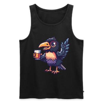 Bière Raven Crow Pixel - Débardeur bio Premium Homme - noir - Devant - Michal (187cm)
