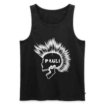 Paulianer Hamburg skull punk gift - Men's Premium Organic Tank Top - black - Front - Michal (187cm)
