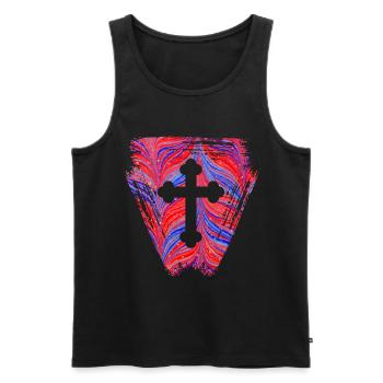 kreuz 4 e 279 - Männer Premium Bio Tank Top - Schwarz - Vorne - Michal (187cm)