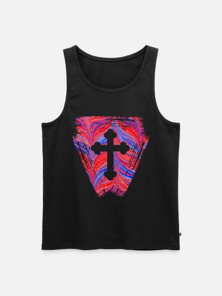 cross 4 e 279 - Men's Premium Organic Tank Top - black
