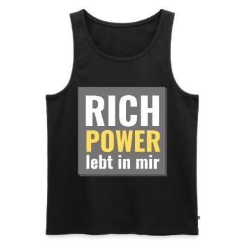 rich power lebt in mir - Männer Premium Bio Tank Top - Schwarz - Vorne - AI Model Male 178 light (178cm)