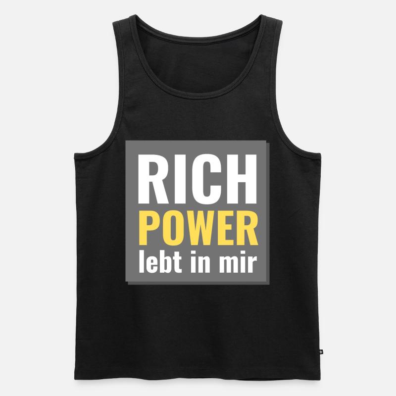 rich power lebt in mir - Männer Premium Bio Tank Top - Schwarz