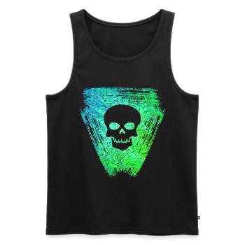 Skull 2 E 5 - Men's Premium Organic Tank Top - black - Front - AI Model Male 178 light (178cm)