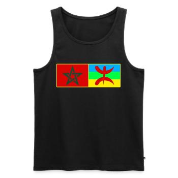 T shirt Maroc Amazigh - Débardeur bio Premium Homme - noir - Devant - AI Model Male 178 light (178cm)