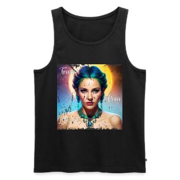 Mystische Göttin - Männer Premium Bio Tank Top - Schwarz - Vorne - Michal (187cm)