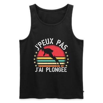 J Peux Pas J Ai Plongée cadeau vintage - Débardeur bio Premium Homme - noir - Devant - Michal (187cm)