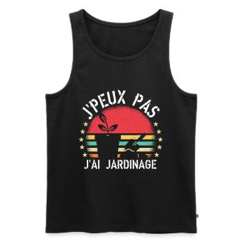 J'Peux Pas J'Ai Jardinage - Débardeur bio Premium Homme - noir - Devant - Michal (187cm)