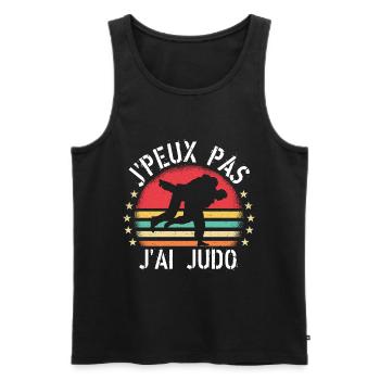 J Peux Pas J Ai Judo cadeau vintage - Débardeur bio Premium Homme - noir - Devant - Michal (187cm)