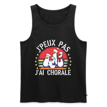 J'Peux Pas J'Ai Chorale cadeau vintage - Débardeur bio Premium Homme - noir - Devant - Michal (187cm)
