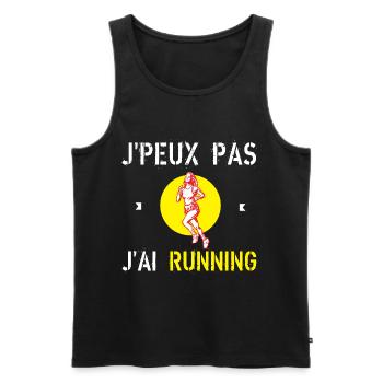 J'Peux Pas J'Ai Running - Débardeur bio Premium Homme - noir - Devant - Michal (187cm)