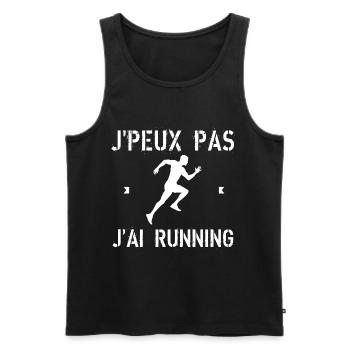 J'Peux Pas J'Ai Running - Débardeur bio Premium Homme - noir - Devant - Michal (187cm)