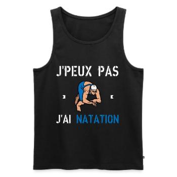J'Peux Pas J'Ai natation - Débardeur bio Premium Homme - noir - Devant - Michal (187cm)