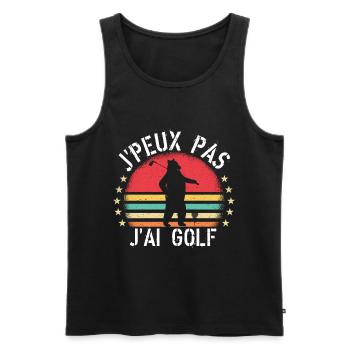 J Peux Pas J Ai Golf cadeau vintage - Débardeur bio Premium Homme - noir - Devant - Michal (187cm)