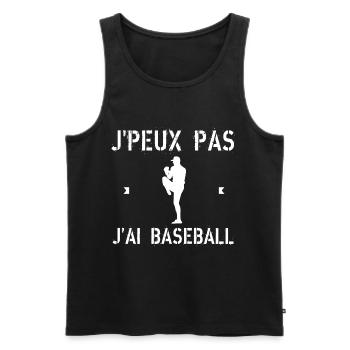 J'Peux Pas J'Ai Baseball - Débardeur bio Premium Homme - noir - Devant - Michal (187cm)