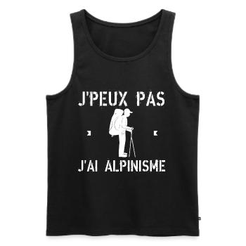 J'Peux Pas J'ai Alpinisme - Débardeur bio Premium Homme - noir - Devant - Michal (187cm)
