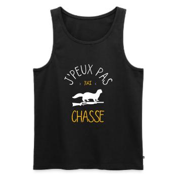 J'Peux Pas J'Ai Chasse - Débardeur bio Premium Homme - noir - Devant - Michal (187cm)