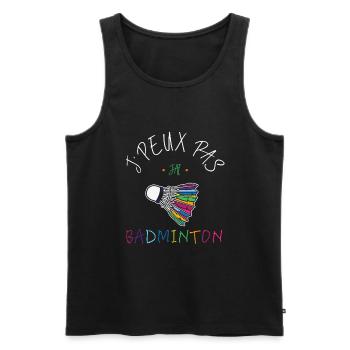 J'Peux Pas J'Ai badminton - Débardeur bio Premium Homme - noir - Devant - Michal (187cm)