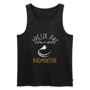 J'Peux Pas J'Ai Badminton - Débardeur bio Premium Homme - noir - Devant - Michal (187cm)