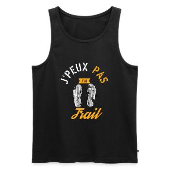 J Peux Pas J ai Trail - Débardeur bio Premium Homme - noir - Devant - Michal (187cm)