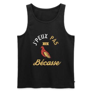 J Peux Pas J ai Bécasse - Débardeur bio Premium Homme - noir - Devant - AI Model Male 178 light (178cm)