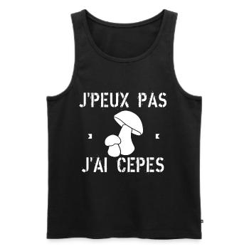 J'Peux Pas J'Ai Cèpes - Débardeur bio Premium Homme - noir - Devant - AI Model Male 178 light (178cm)