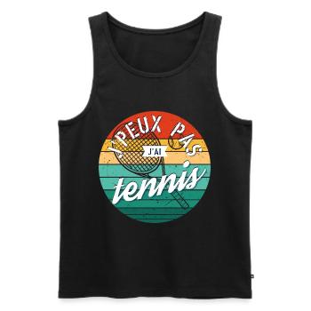 J'Peux Pas J'Ai Tennis - Débardeur bio Premium Homme - noir - Devant - Michal (187cm)