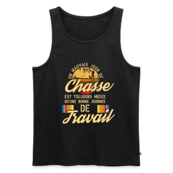 Cadeau pour Chasseur Un mauvais jour de Chasse - Débardeur bio Premium Homme - noir - Devant - Michal (187cm)