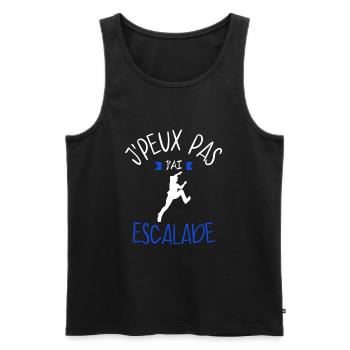Teeshirt humour J'Peux Pas J'Ai Escalade - Débardeur bio Premium Homme - noir - Devant - Michal (187cm)