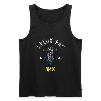 Je peux pas j'ai bmx - Débardeur bio Premium Homme - noir - Devant - Michal (187cm)