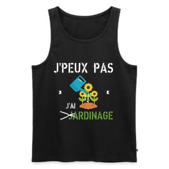 J Peux Pas J Ai Jardinage - Débardeur bio Premium Homme - noir - Devant - Michal (187cm)