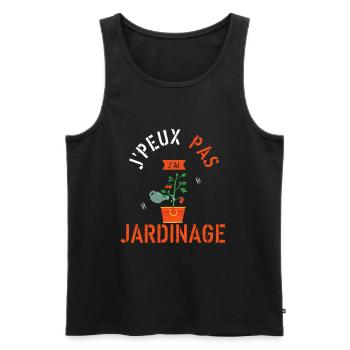 J Peux Pas J Ai Jardinage - Débardeur bio Premium Homme - noir - Devant - AI Model Male 178 light (178cm)