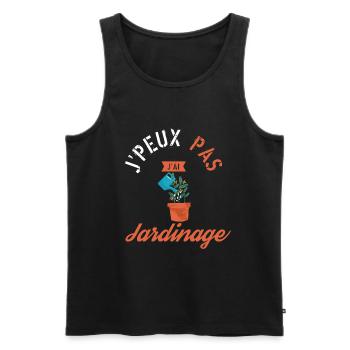 J'Peux Pas J'ai jardinage - Débardeur bio Premium Homme - noir - Devant - Michal (187cm)