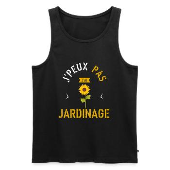 J Peux pas J ai jardinage - Débardeur bio Premium Homme - noir - Devant - AI Model Male 178 light (178cm)