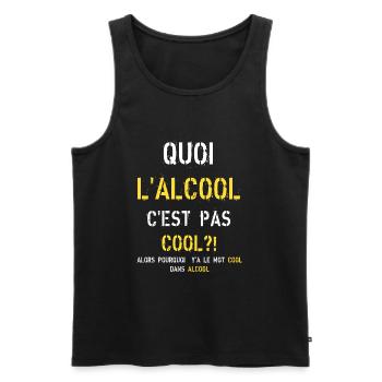 L Alcool c est pas Cool - Débardeur bio Premium Homme - noir - Devant - AI Model Male 178 light (178cm)