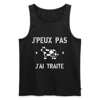 J Peux Pas J ai Traite - Débardeur bio Premium Homme - noir - Devant - Michal (187cm)