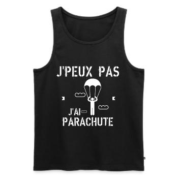 J Peux Pas J ai Parachute - Débardeur bio Premium Homme - noir - Devant - Michal (187cm)
