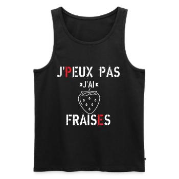 J Peux Pas J ai Fraises - Débardeur bio Premium Homme - noir - Devant - Michal (187cm)