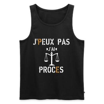 J Peux Pas J ai Procès - Débardeur bio Premium Homme - noir - Devant - Michal (187cm)
