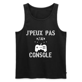 J Peux Pas J ai Console - Débardeur bio Premium Homme - noir - Devant - AI Model Male 178 light (178cm)