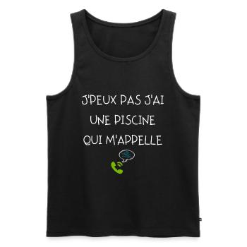 J peux pas j ai une piscine qui m appelle - Débardeur bio Premium Homme - noir - Devant - Michal (187cm)