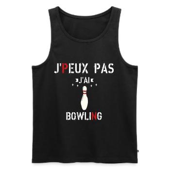J Peux Pas J Ai Bowling - Débardeur bio Premium Homme - noir - Devant - Michal (187cm)