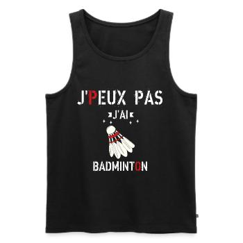 J Peux Pas J Ai Badminton - Débardeur bio Premium Homme - noir - Devant - Michal (187cm)
