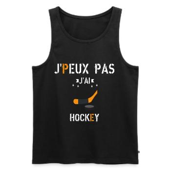J Peux Pas J ai Hockey - Débardeur bio Premium Homme - noir - Devant - Michal (187cm)