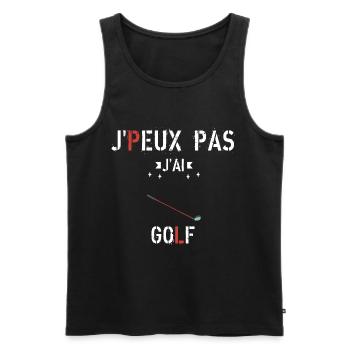 J Peux Pas J Ai Golf - Débardeur bio Premium Homme - noir - Devant - Michal (187cm)