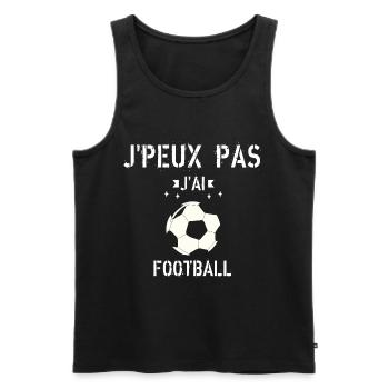 J Peux Pas J Ai Football - Débardeur bio Premium Homme - noir - Devant - AI Model Male 178 light (178cm)