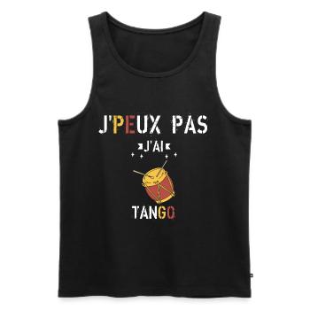 J Peux Pas J Ai Tango - Débardeur bio Premium Homme - noir - Devant - Michal (187cm)
