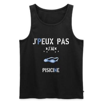 J Peux Pas J Ai Piscine - Débardeur bio Premium Homme - noir - Devant - Michal (187cm)