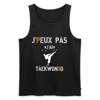 J Peux Pas J Ai Taekwondo - Débardeur bio Premium Homme - noir - Devant - Michal (187cm)