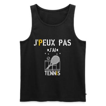 J peux pas j ai Tennis - Débardeur bio Premium Homme - noir - Devant - Michal (187cm)