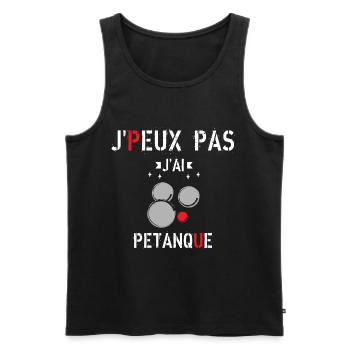 J Peux Pas J ai Pétanque - Débardeur bio Premium Homme - noir - Devant - Michal (187cm)